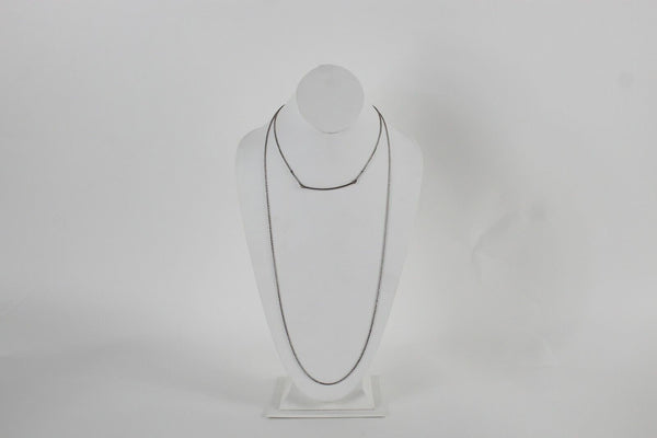 Dyadema 16" - 18" Sterling Silver Two Strand Chain Bar Necklace