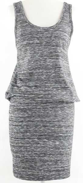 Lou & Grey Sz S Gray Black Elastic Waist Blouson Poly Rayon Spandex Dress