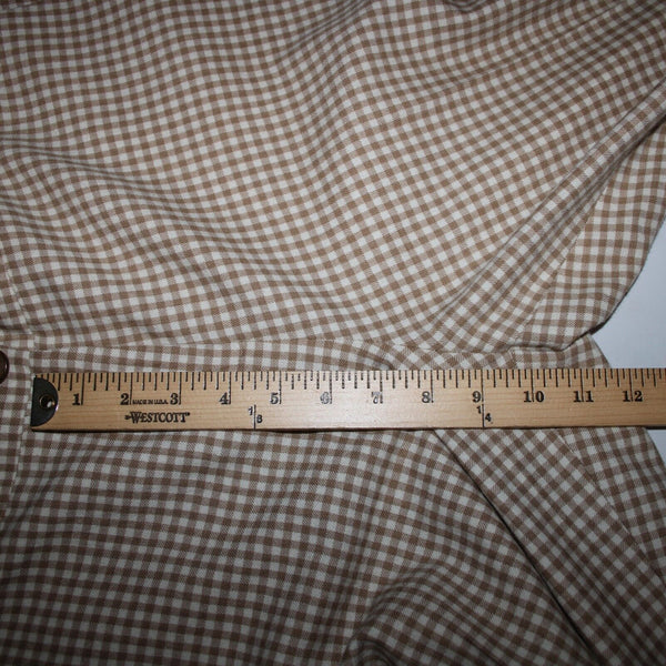 Pendleton Sz 14 x 30 Brown Cream Check Pockets 100% Virgin Wool Pant