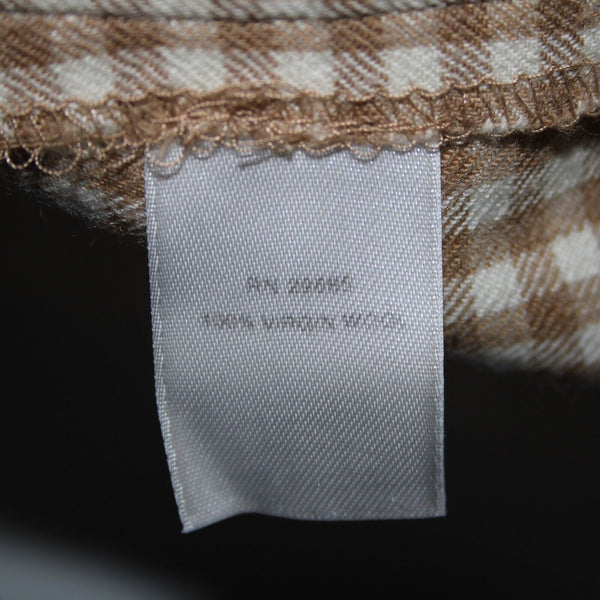 Pendleton Sz 14 x 30 Brown Cream Check Pockets 100% Virgin Wool Pant