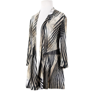 Frank Lyman Sz 10 Black Tan White Polyester Elastane Wrap