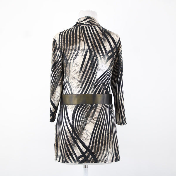 Frank Lyman Sz 10 Black Tan White Polyester Elastane Wrap