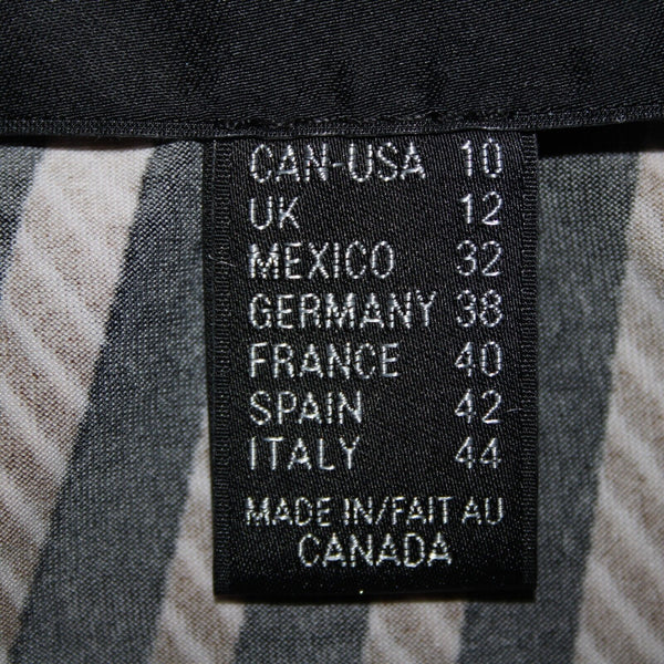 Frank Lyman Sz 10 Black Tan White Polyester Elastane Wrap