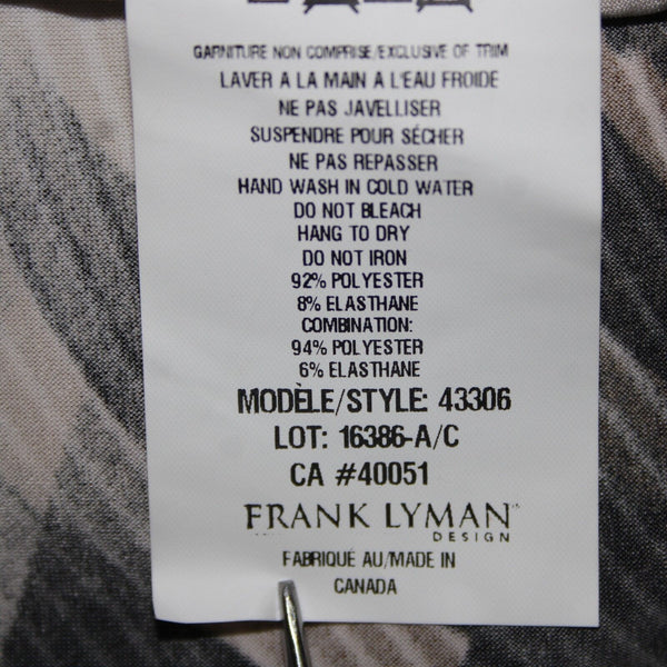 Frank Lyman Sz 10 Black Tan White Polyester Elastane Wrap