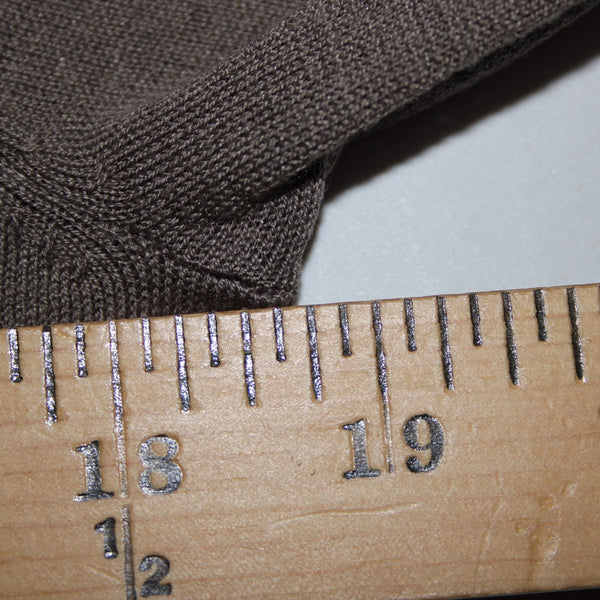 Neiman Marcus Sz S Brown Long Sleeve Leather Front Silk Cotton Top