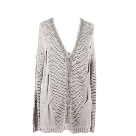 Willow & Clay NEW $121 Sz M Taupe Pullover V Neck Cotton Blend Sweater
