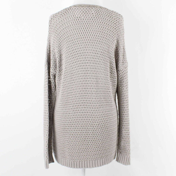 Willow & Clay NEW $121 Sz M Taupe Pullover V Neck Cotton Blend Sweater