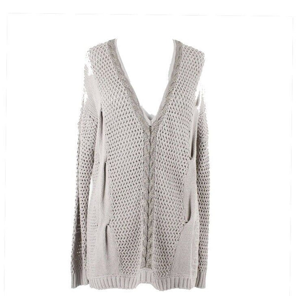 Willow & Clay NEW $121 Sz M Taupe Pullover V Neck Cotton Blend Sweater