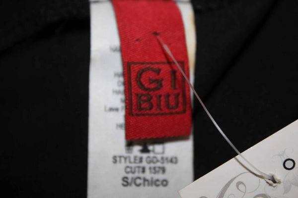 GIBIU NEW $42 Sz S Black Multi Paisley Zip Back 100% Poly Dress