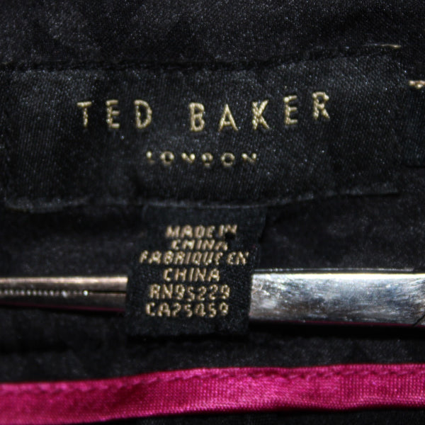 Ted Baker Pant Sz 1 x 28 Black Pockets Ankle Polyester Elastane Pant