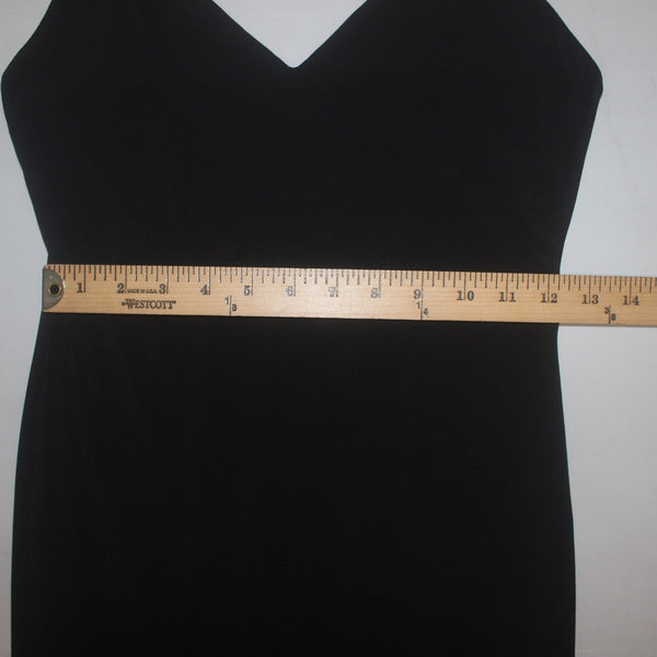 Alice + Olivia Dress Air Black V Neck Sleeveless Mesh Bottom Poly