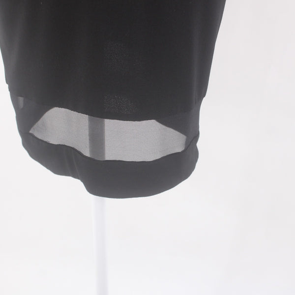 Alice + Olivia Dress Air Black V Neck Sleeveless Mesh Bottom Poly