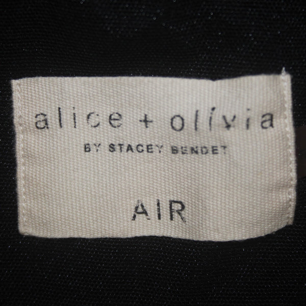 Alice + Olivia Dress Air Black V Neck Sleeveless Mesh Bottom Poly