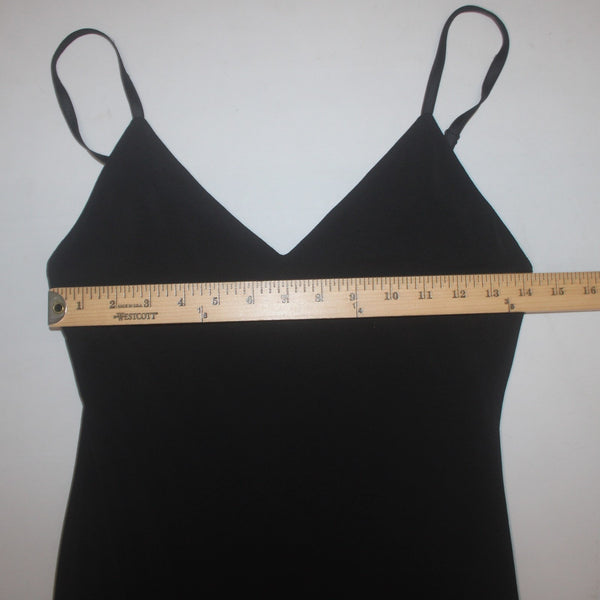 Alice + Olivia Dress Air Black V Neck Sleeveless Mesh Bottom Poly