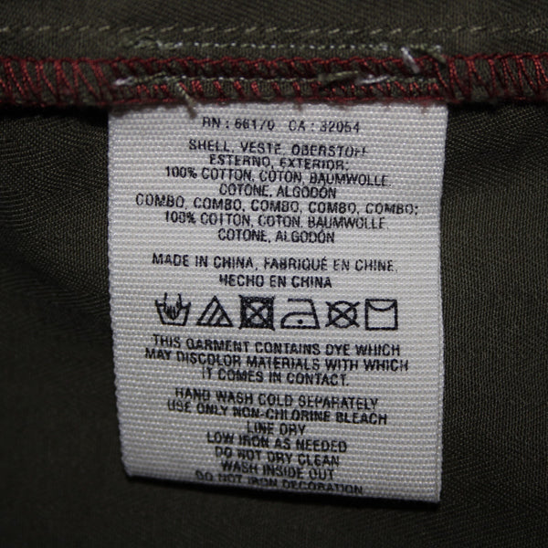 Hei Hei Sz XS Olive Green Blue Trim Embroidered Tie Back Cotton Pockets Jacket