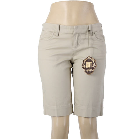 Kut Shorts NEW $99 Sz 4 x 11 Tan Pockets Hook Eye Closure Cotton Spandex Shorts