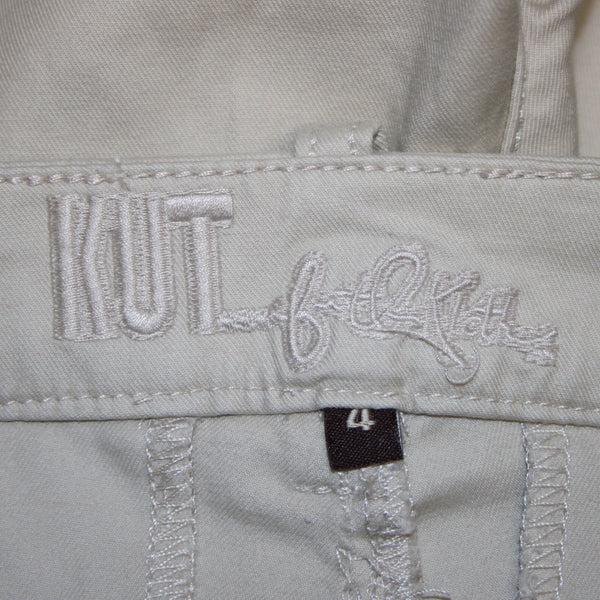 Kut Shorts NEW $99 Sz 4 x 11 Tan Pockets Hook Eye Closure Cotton Spandex Shorts