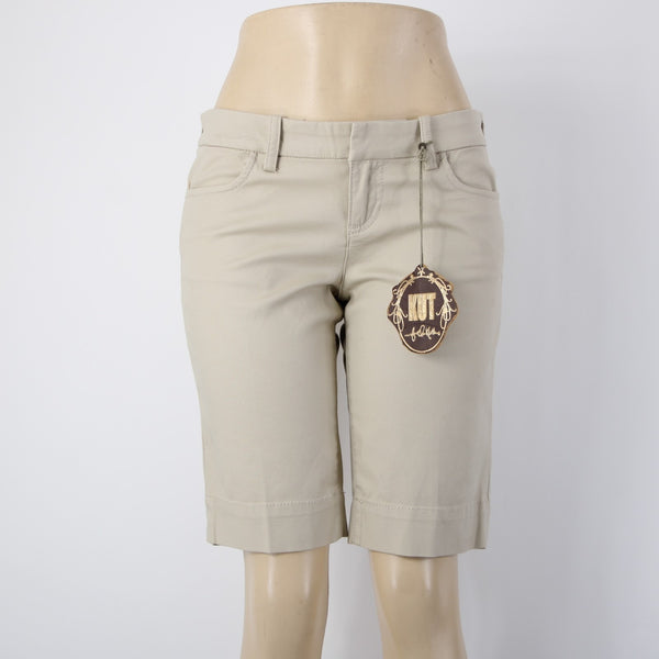 Kut Shorts NEW $99 Sz 4 x 11 Tan Pockets Hook Eye Closure Cotton Spandex Shorts