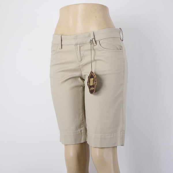 Kut Shorts NEW $99 Sz 4 x 11 Tan Pockets Hook Eye Closure Cotton Spandex Shorts