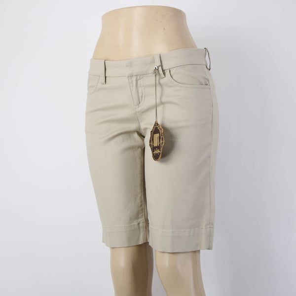Kut Shorts NEW $99 Sz 4 x 11 Tan Pockets Hook Eye Closure Cotton Spandex Shorts