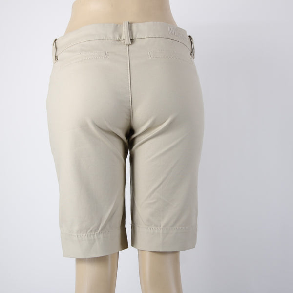 Kut Shorts NEW $99 Sz 4 x 11 Tan Pockets Hook Eye Closure Cotton Spandex Shorts
