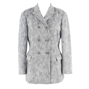 Mel & Me Jil Sander Sz 38 Black White Lined 100% Cotton Rayon Blend Jacket