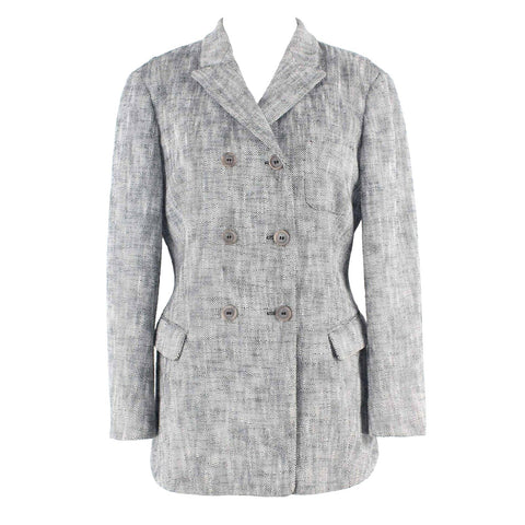 Mel & Me Jil Sander Sz 38 Black White Lined 100% Cotton Rayon Blend Jacket