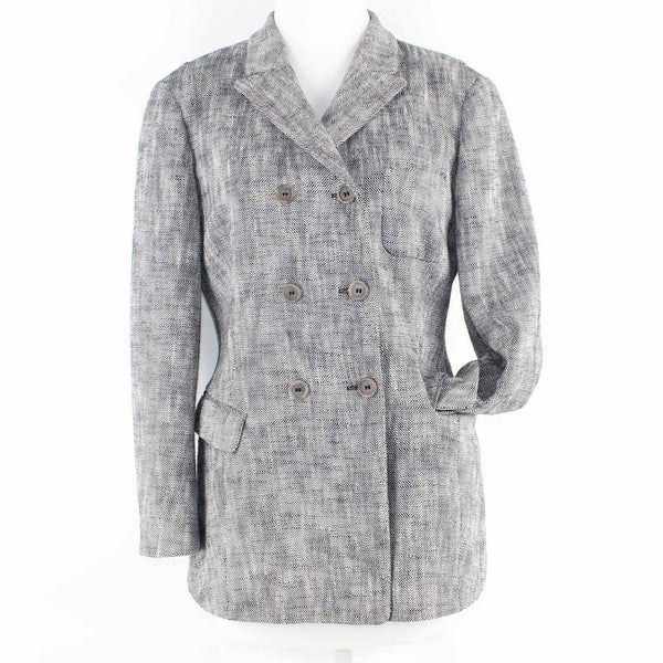 Mel & Me Jil Sander Sz 38 Black White Lined 100% Cotton Rayon Blend Jacket