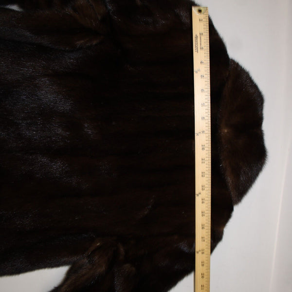 Avanti Chocolate Brown Collared Lined Pockets Mink Fur Coat