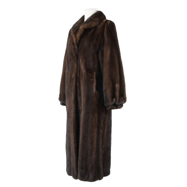 Avanti Chocolate Brown Collared Lined Pockets Mink Fur Coat