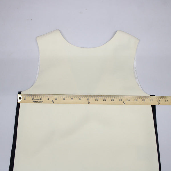 Burberry London NEW $300 Sz 2 Cream Black Stripe V Neck Back Lined Wool Silk Top