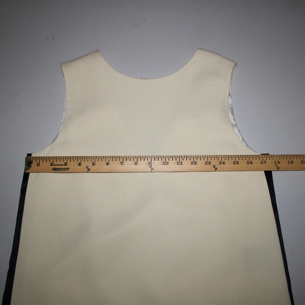 Burberry London NEW $300 Sz 2 Cream Black Stripe V Neck Back Lined Wool Silk Top