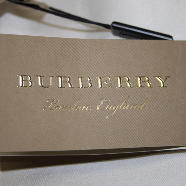 Burberry London NEW $300 Sz 2 Cream Black Stripe V Neck Back Lined Wool Silk Top