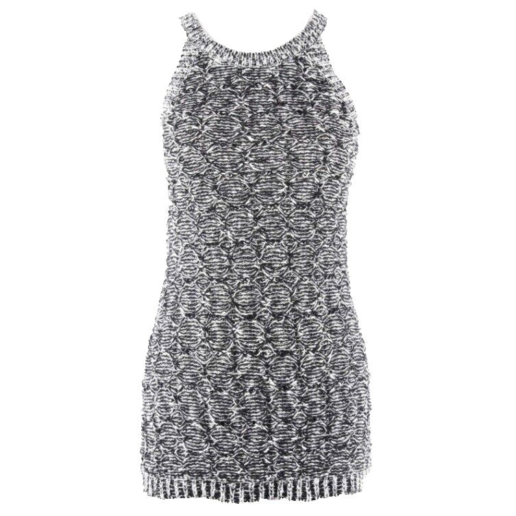 Moth Sz S Black White Open Weave Summer Cotton Blend Chunky Knit Top