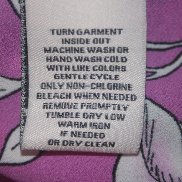 Nanette Lepore Dress Sz 8 Purple White Floral Turtleneck Ruffles 100% Polyester