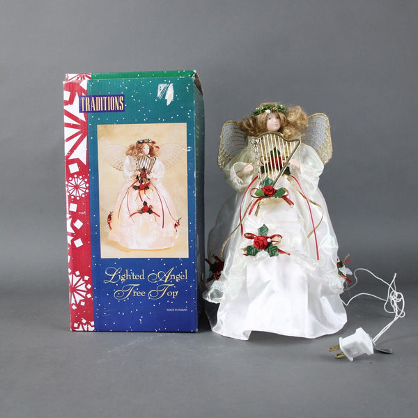 Traditions Porcelain 12" Lighted Angel Tree Topper
