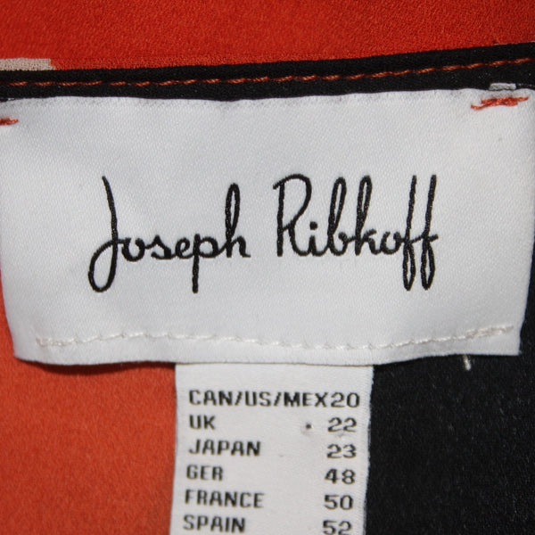 Joseph Ribkoff Top Sz 20 Orange Black Animal Print Recycled Polyester Top