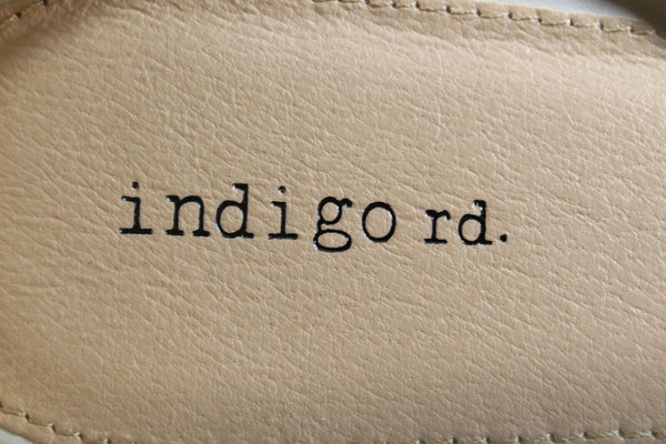 Indigo Rd Sz 10 Cream Tan Fringed Ankle Tie Flat Sandal