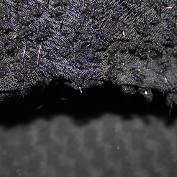 Loft Top NEW Sz MP Black Ruffles Poet V Neck Lined Textured Polyester Top