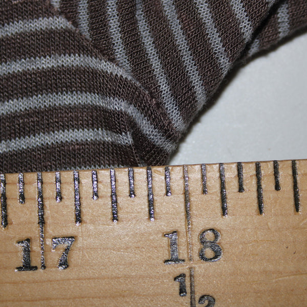 Splendid Sz L Brown Gray Striped Asymmetrical Rayon Linen Poly Wrap Sweater
