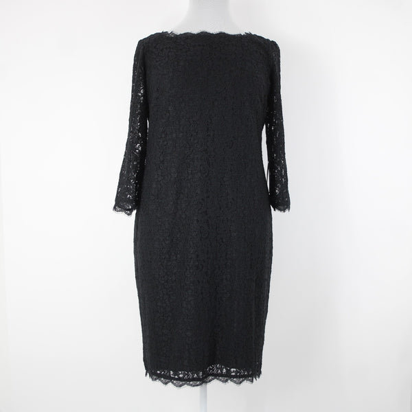 Adrianna Papell NEW $188 Sz 20W Black Lace Lined Viscose Nylon Knee Length Dress