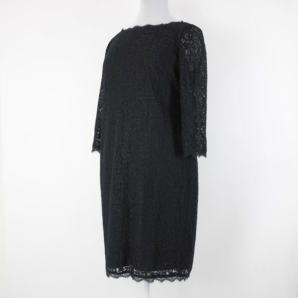 Adrianna Papell NEW $188 Sz 20W Black Lace Lined Viscose Nylon Knee Length Dress