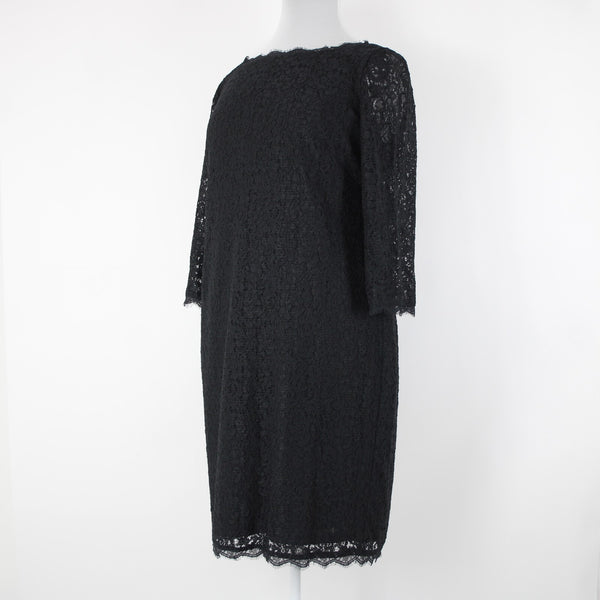 Adrianna Papell NEW $188 Sz 20W Black Lace Lined Viscose Nylon Knee Length Dress