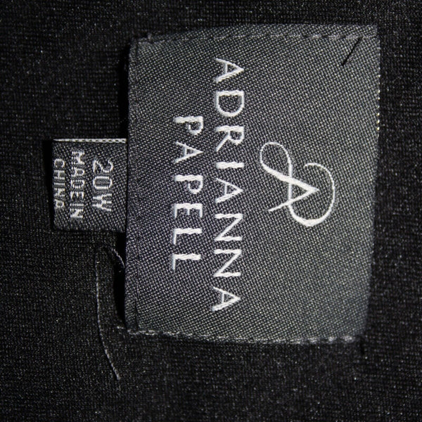Adrianna Papell NEW $188 Sz 20W Black Lace Lined Viscose Nylon Knee Length Dress