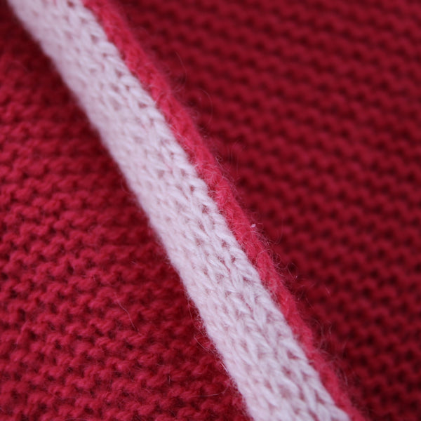 100's Cachemire 84.25" x 11.5" Pink Lt Pink Trim 100% Cachemire Scarf