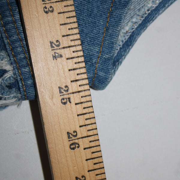 A Class Sz M Blue Denim Distressed Pockets Sleeveless 100% Cotton Vintage Vest