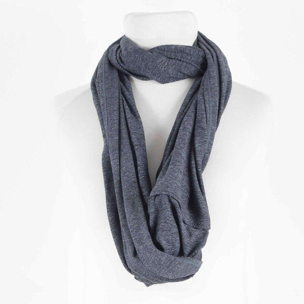 Lululemon OS 60 x 28 Gray Teal Hidden Snap Closure Stretch Knit Scarf Wrap