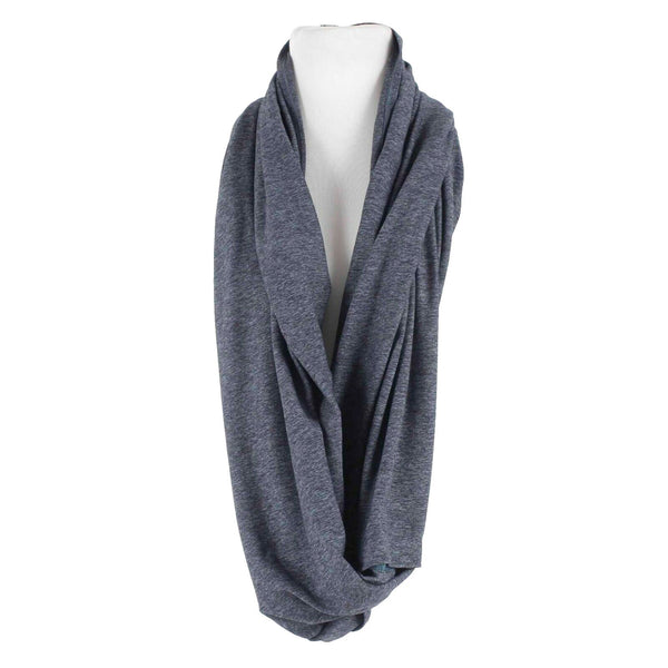 Lululemon OS 60 x 28 Gray Teal Hidden Snap Closure Stretch Knit Scarf Wrap