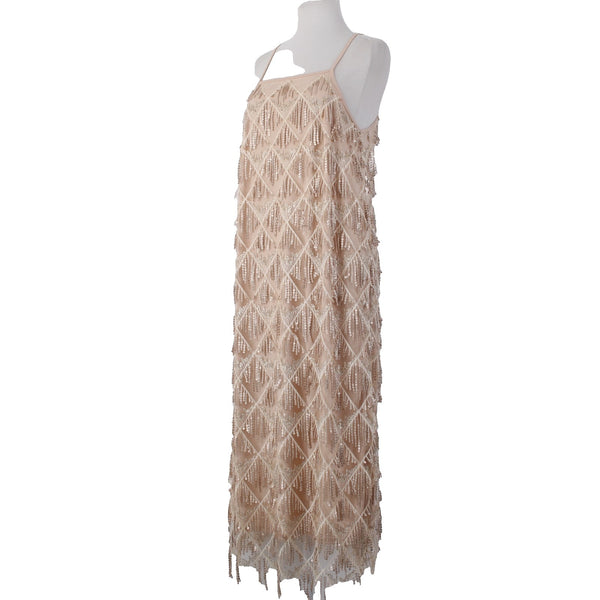 Hayden Dress NEW Sz S Tan Gold Sequin Lined Pockets 100% Polyester Dress
