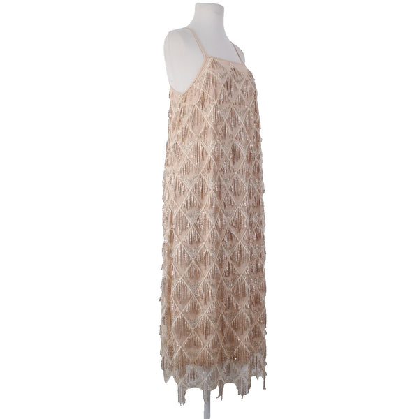 Hayden Dress NEW Sz S Tan Gold Sequin Lined Pockets 100% Polyester Dress